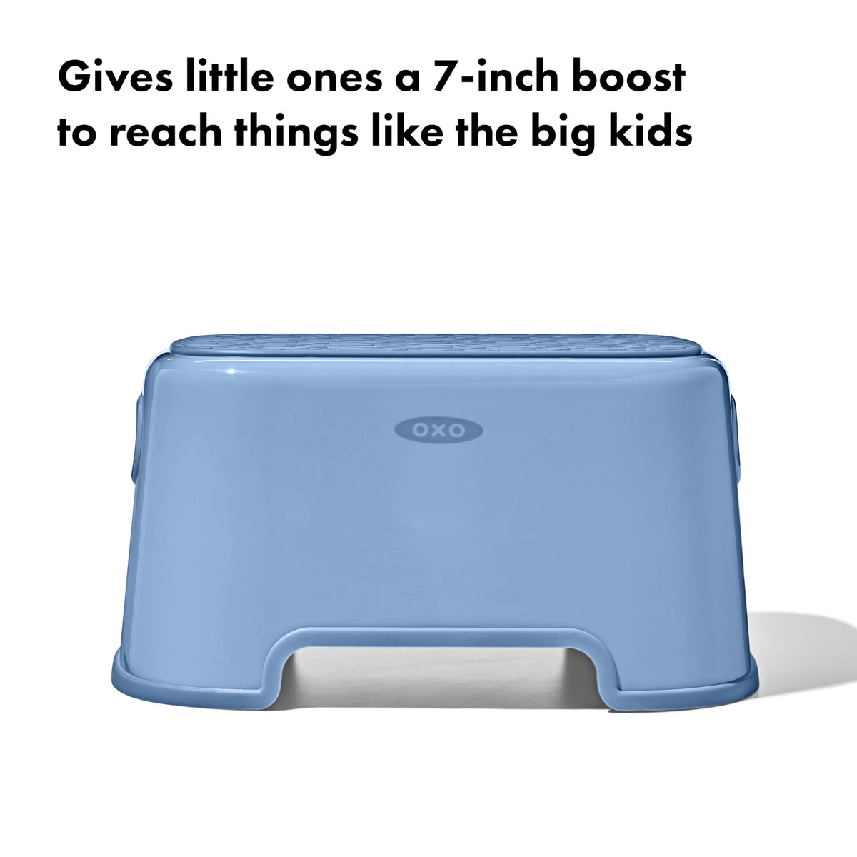 OXO Tot Step Stool Dusk side view shows sturdy design for confident climbs.