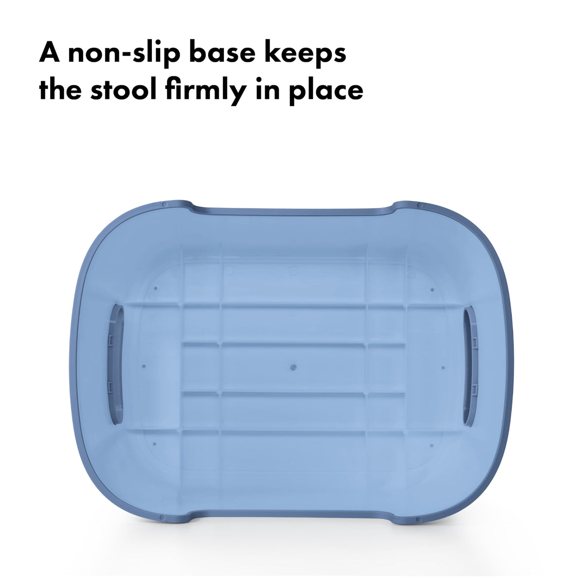 OXO Tot Step Stool Dusk top view emphasizes non-slip surface for safe standing.