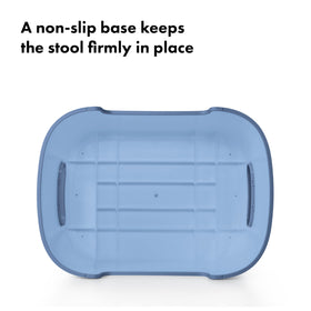 OXO Tot Step Stool Dusk top view emphasizes non-slip surface for safe standing.