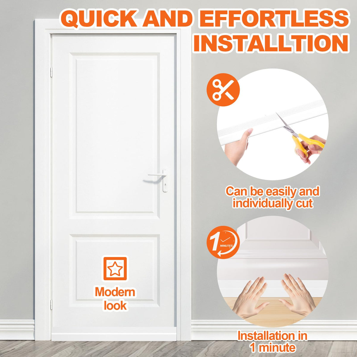 OXRQ door seal works on wood, glass, metal doors