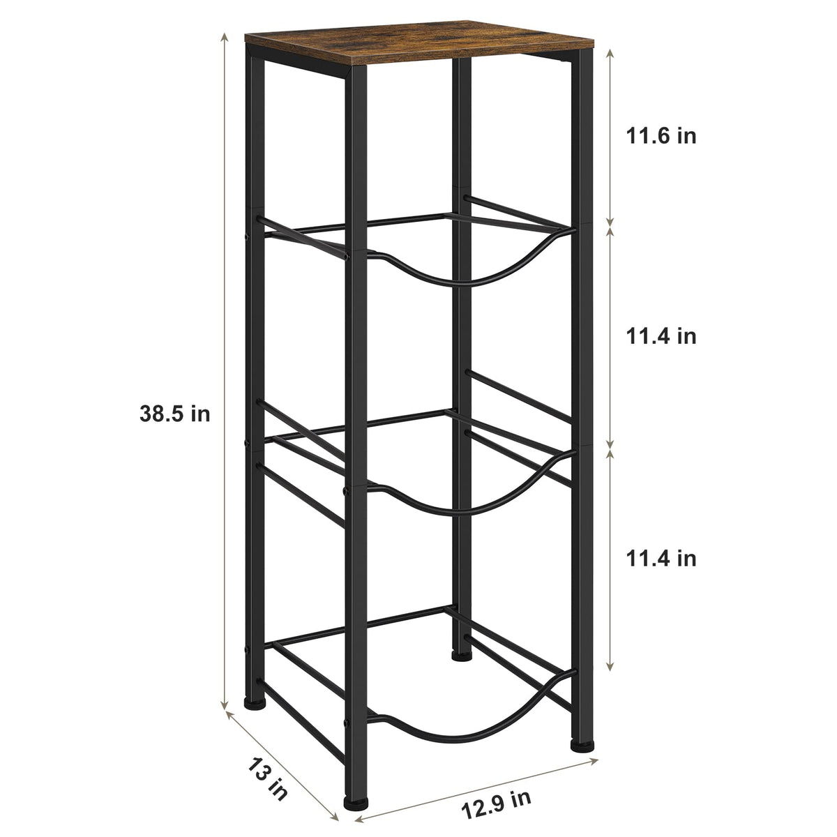 OYEAL 3-tier stand side view highlights compact organization for spaces.