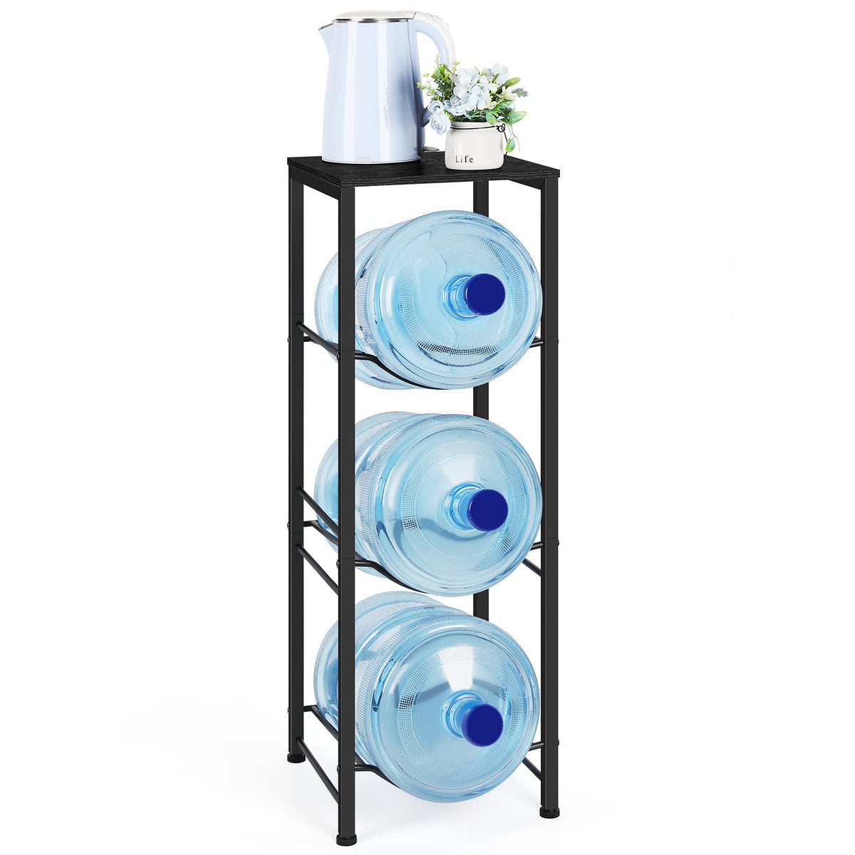 OYEAL 5 gallon water bottle holder, front view, space-saving.