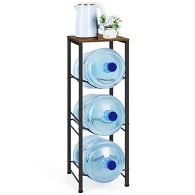OYEAL 5-gallon water jug holder front view shows organized three-tier storage.