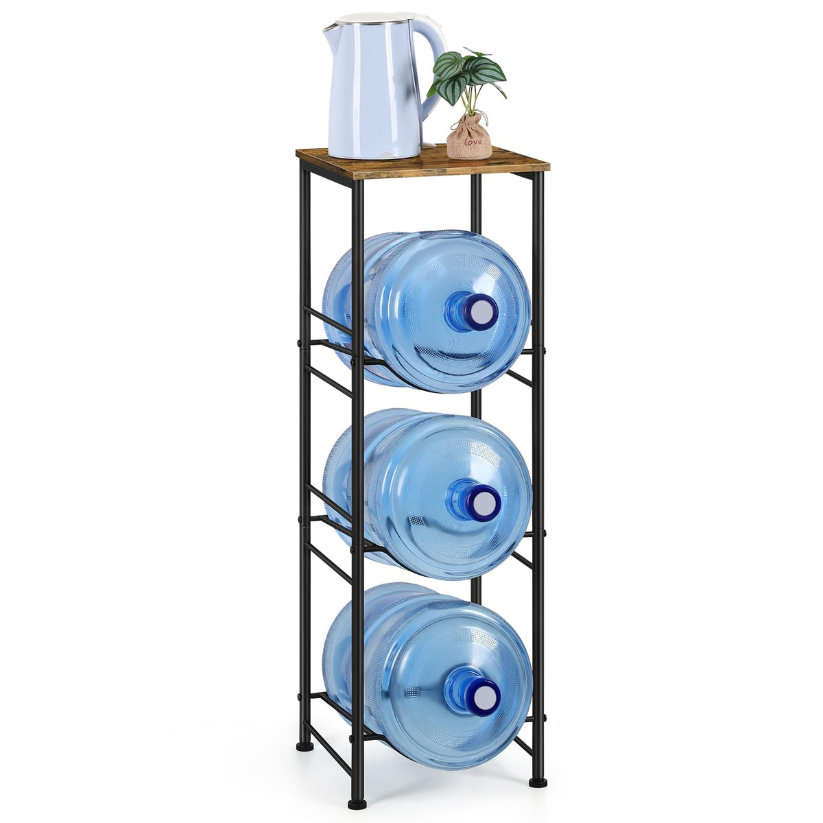 OYEAL rustic storage solution keeps bottles within reach in home or office.