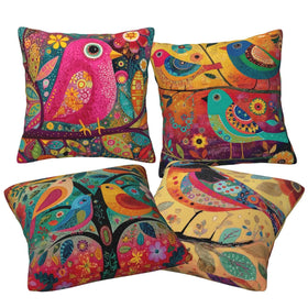 oyebn forest bird pattern pillow cover brightens bedrooms with easy-care polyester