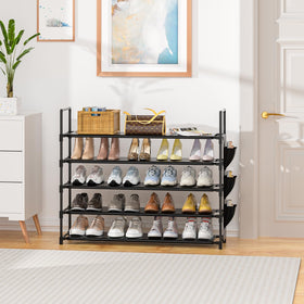 OYREL 5-tier organizer with side bag demonstrates convenient extra storage for small items