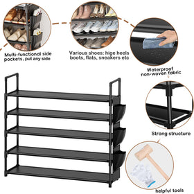 OYREL 5-tier stackable design illustrates expandable storage for growing shoe collections