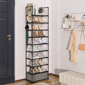 OYREL narrow closet organizer fits tight spaces while keeping shoes accessible.