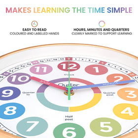 Oyster&Pop Kids Clock colorful dial supports easy time learning for kids