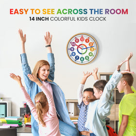 Oyster&Pop gift box presentation highlights a ready-to-gift learning clock.