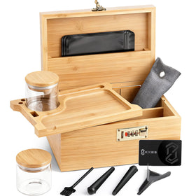 OZCHIN large bamboo box front view highlighting sturdy craftsmanship and elegant storage