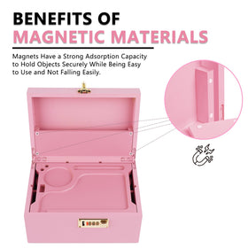 OZCHIN pink bamboo box lid groove adds extra storage options.