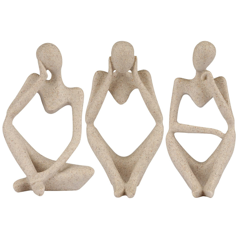 Ozzptuu sandstone resin thinker left-angle desk art highlighting compact design