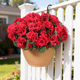 PABREY artificial geraniums for indoor decor, vibrant petals and bendable stems.