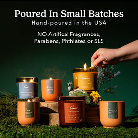 Pacha Soap Co The Coast candle burn time icon close-up suggests 60+ hours.