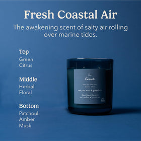 Pacha Soap Co The Coast candle grapefruit scent close-up for bright citrus mood.