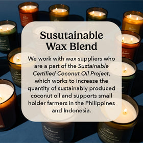 Pacha Soap Co The Coast candle paraffin-free label close-up highlighting clean burn.