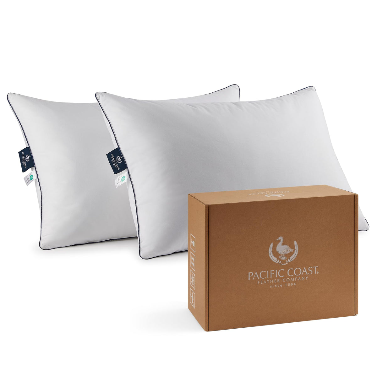 Pacific Coast Bed Pillow closeup of feathers showing plush loft for restful sleep