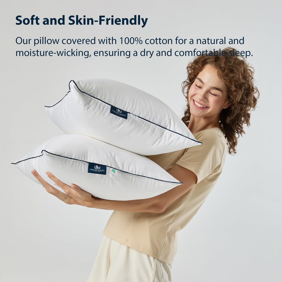 Pacific Coast feathers and down fill provide firm support with softness