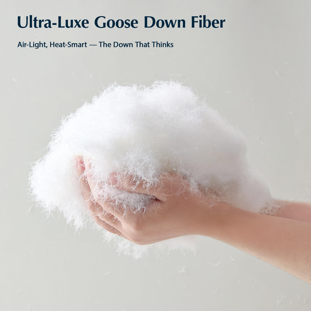 Pacific Coast goose-down close-up highlights silky softness and premium fill