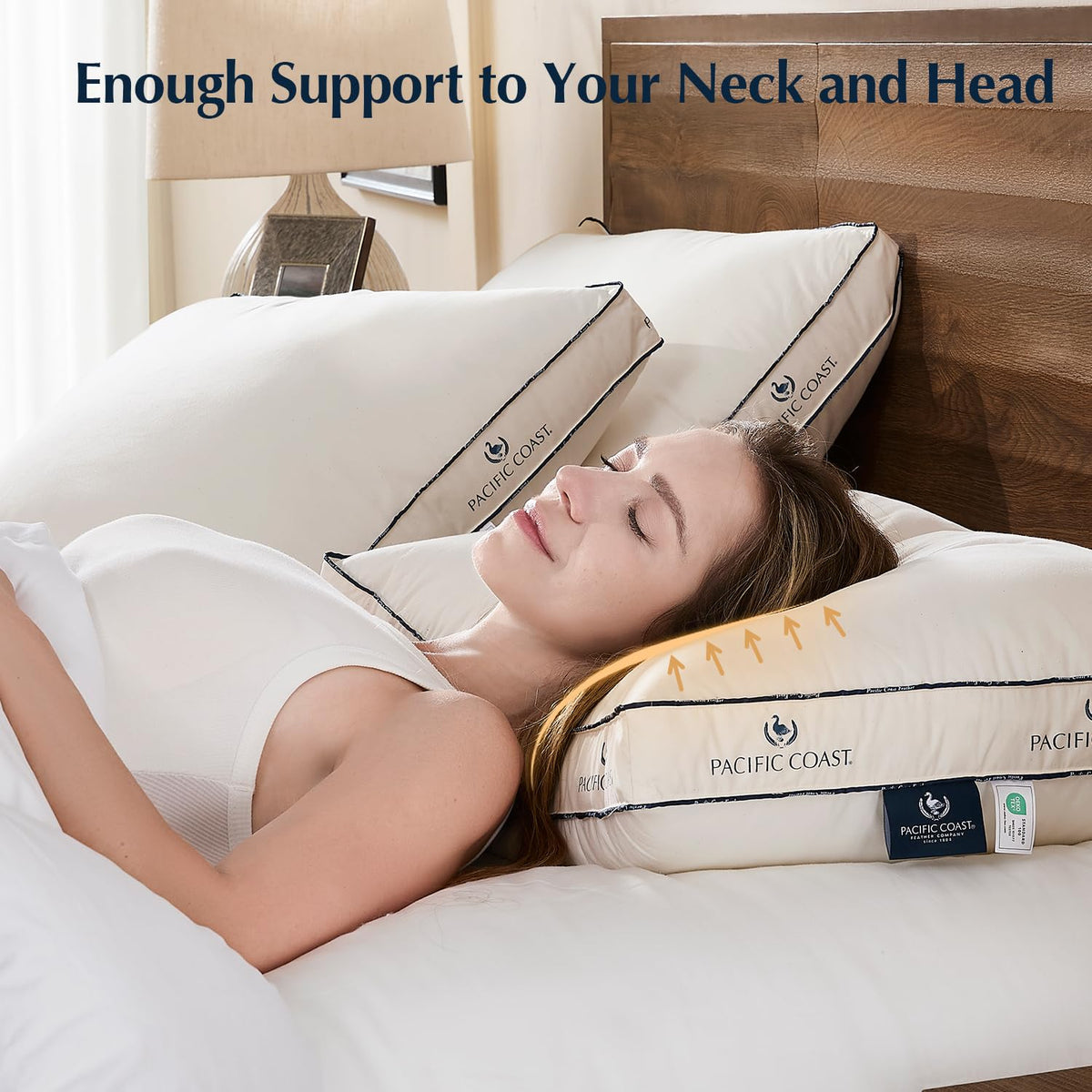 Pacific Coast goose feather pillow hypoallergenic processing ensures a clean, odorless sleeping surface