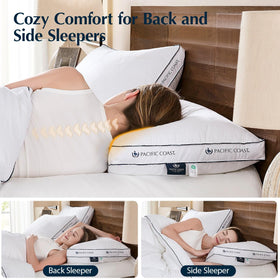 pacific coast hotel-grade pillow designed for back and side sleepers.