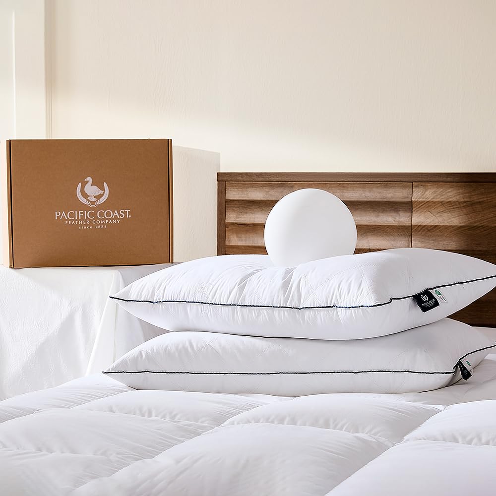 Pacific Coast Premium Goose Feather & Down Pillow cover offers hotel-grade softness.