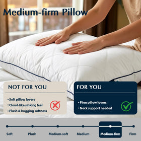 Pacific Coast premium pillow loft close-up shows plush fill and even loft.