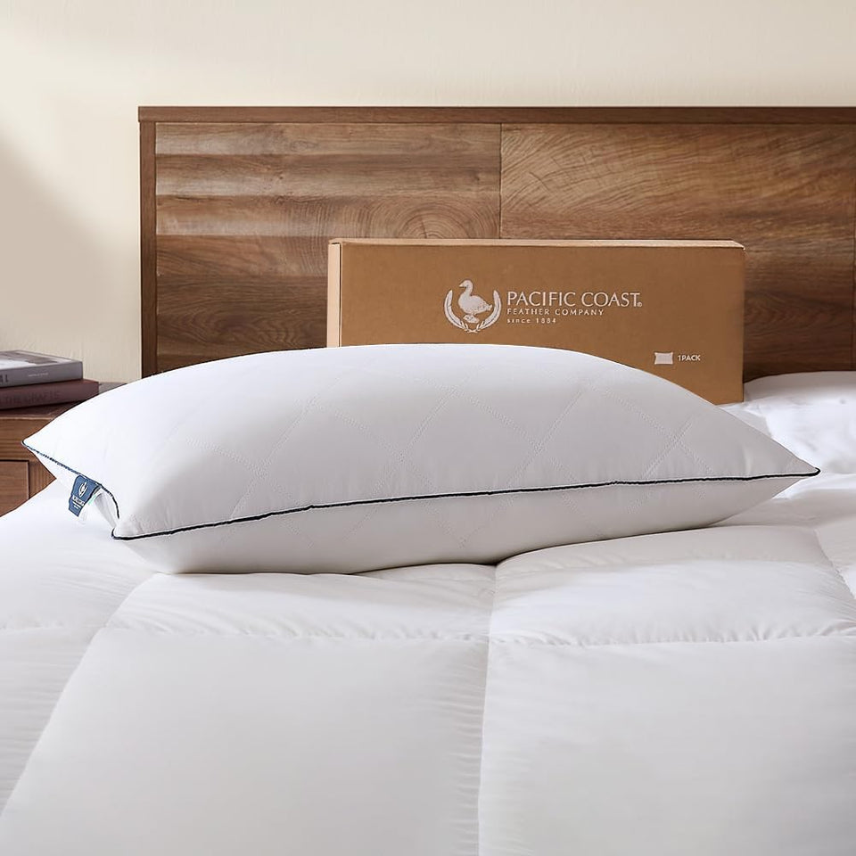 Pacific Coast premium goose-down pillow cover with diamond pattern for hotel-quality comfort.