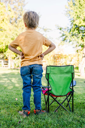 Pacific Play Tents Super Chair open with child seated for comfortable seating