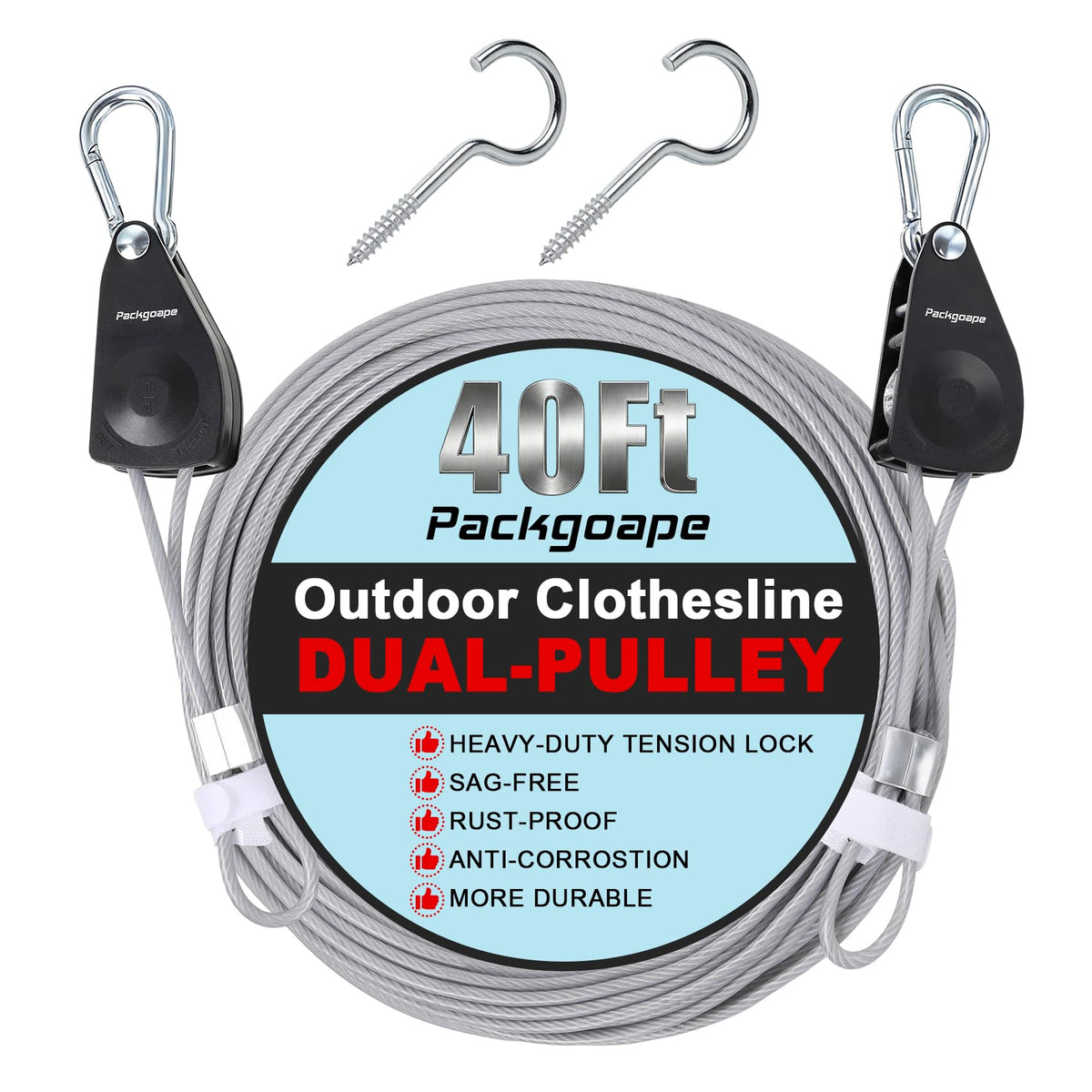 Packgoape retractable clothesline outdoors enables quick drying for camping and backyard setups.
