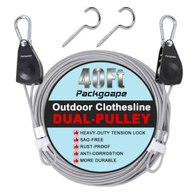 Packgoape retractable clothesline outdoors enables quick drying for camping and backyard setups.