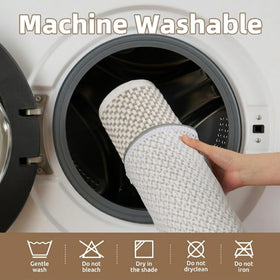 PADOOR mat shows reinforced edges for long-lasting durability after washes