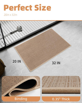 PADOOR beige 20x32 bath mat complements decor while absorbing spills.