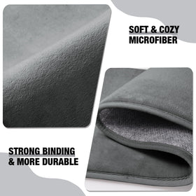 PAGGED grey memory foam bath runner close-up texture highlights softness and wicking.