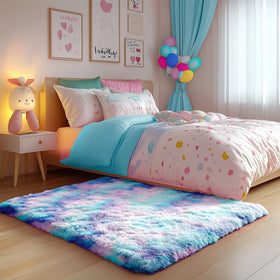 PAGISOFE kid-friendly decor rug suits girls' bedrooms and playrooms.