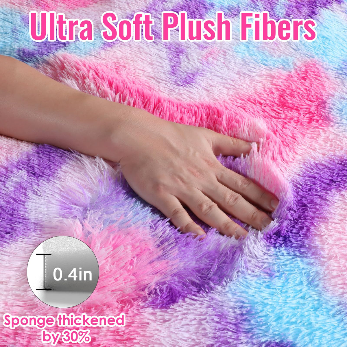 PAGISOFE non-slip bottom rug – stable grip prevents slips on smooth floors.