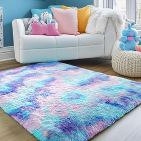 PAGISOFE rainbow fur texture close-up emphasizes tactile warmth