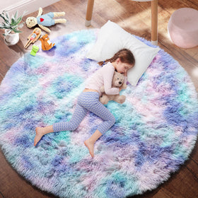 PAGISOFE round rug close-up spotlighting ultra-soft plush texture for barefoot comfort.
