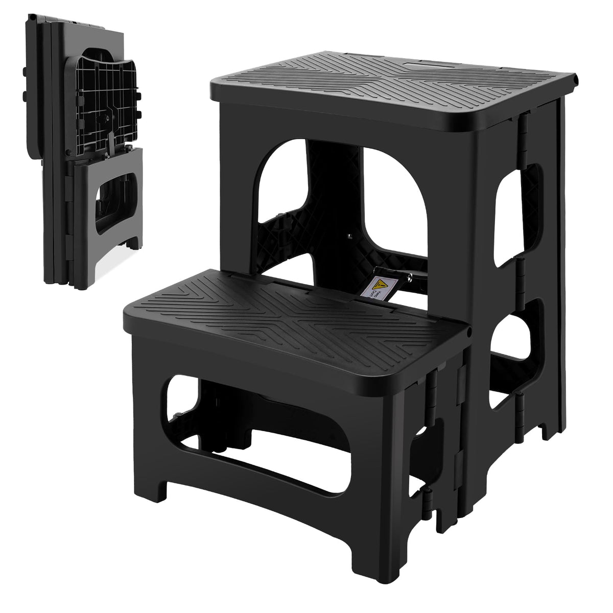 PAHTTO folding 2-step stool, closed for compact storage.