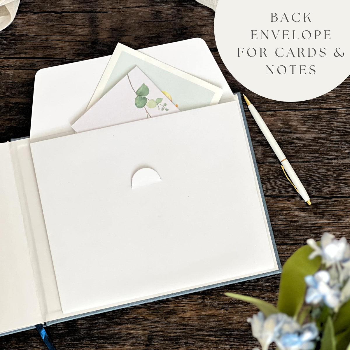 Paige McRae guest book includes a bookmark for easy access