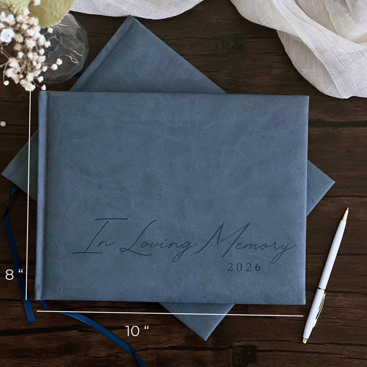 Elegant sign-in area in Paige McRae guest book for memories
