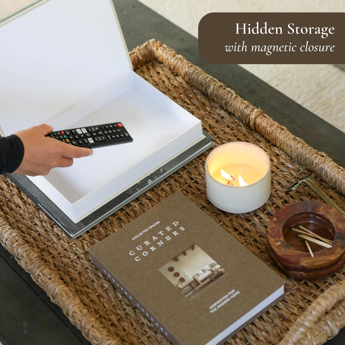 Paige McRae magnetic-closure detail demonstrates secure, sleek storage option