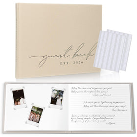 Paige McRae wedding guest book cover with 2026 year for timeless keepsake