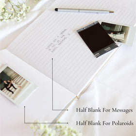 Paige McRae linen cover guest book adds elegant home decor