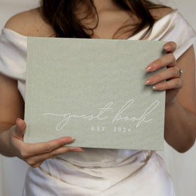 Paige McRae wedding guest book year customization 2026 highlights personalized keepsake for your day.
