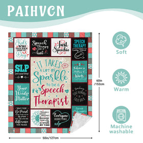 Paihvcn appreciation gift for women, a bright SLP blanket for colleagues.