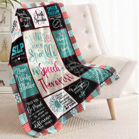 Paihvcn SLP gift blanket with bright colors and heart design for clinic decor.