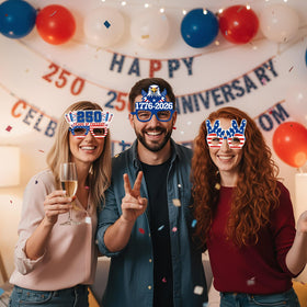 Pajean pentagram-detail eyeglasses offer quirky accents for themed events and group photos.