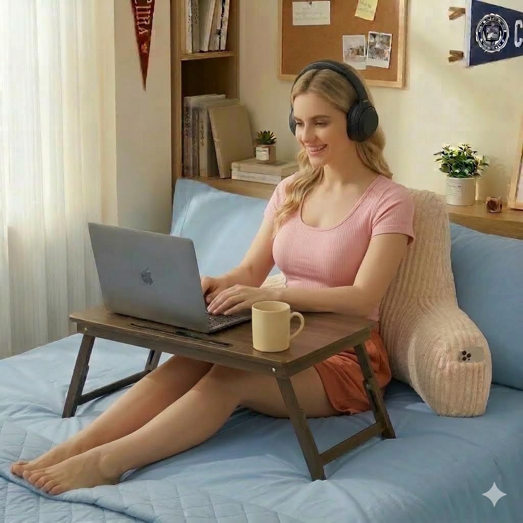 PAJEO bed chair pillow with 7D fiber filling maintains firm support.